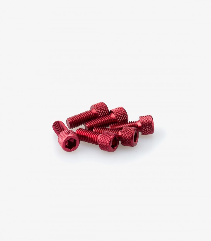 Blister mit 6 Inbusschrauben M6x15 mm in Rot Puig 0363R