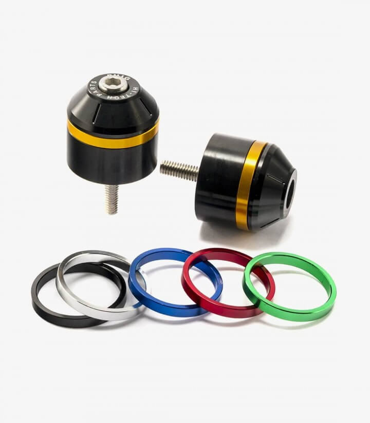 Contrapesos Cortos con aro Puig color Negro para Yamaha X-MAX 125/300/400 y varios modelos de Suzuki