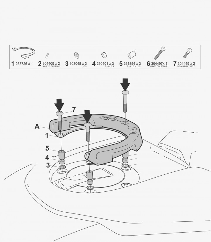 SHAD Click System Tank Bag Mounting Kit Y016CS for Yamaha Tracer 9 / GT (25-26)