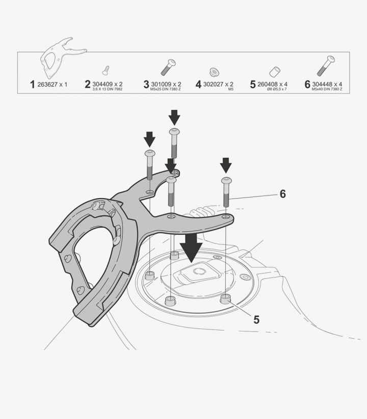 SHAD Click System Tankrucksack-Befestigungskit C011CS für CFMOTO 1000 MT-X (26), 800 MTX (25-26)