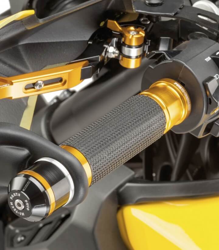Puig Short with ring Bar Ends in Black for Yamaha FZ, MT, TDM, T-MAX, XJ6, XJR, X-MAX, XSR, YZF