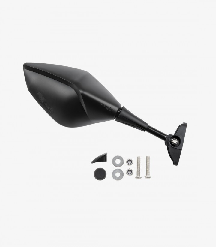 Spiegel Z3 Puig Universal, Befestigung am Windschild mit gerader Stange in Schwarz 21825N+21826N