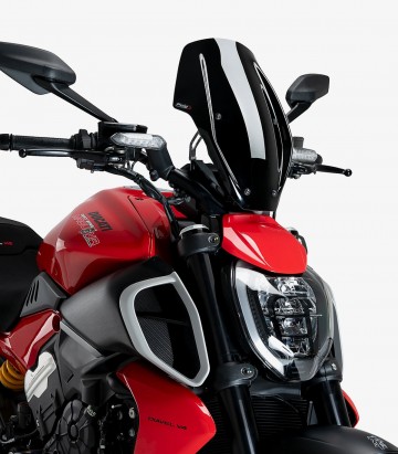 Windschild Puig New Generation verstellbar Ducati Diavel V4 (24-26) Schwarz 21713N