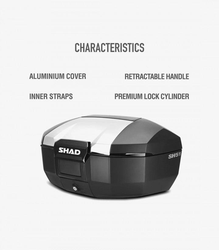 Maleta central SHAD SH51 Aluminio 51 Litros