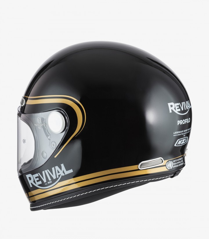 Casco Integral NZI Revival Negro y Dorado 150346A018