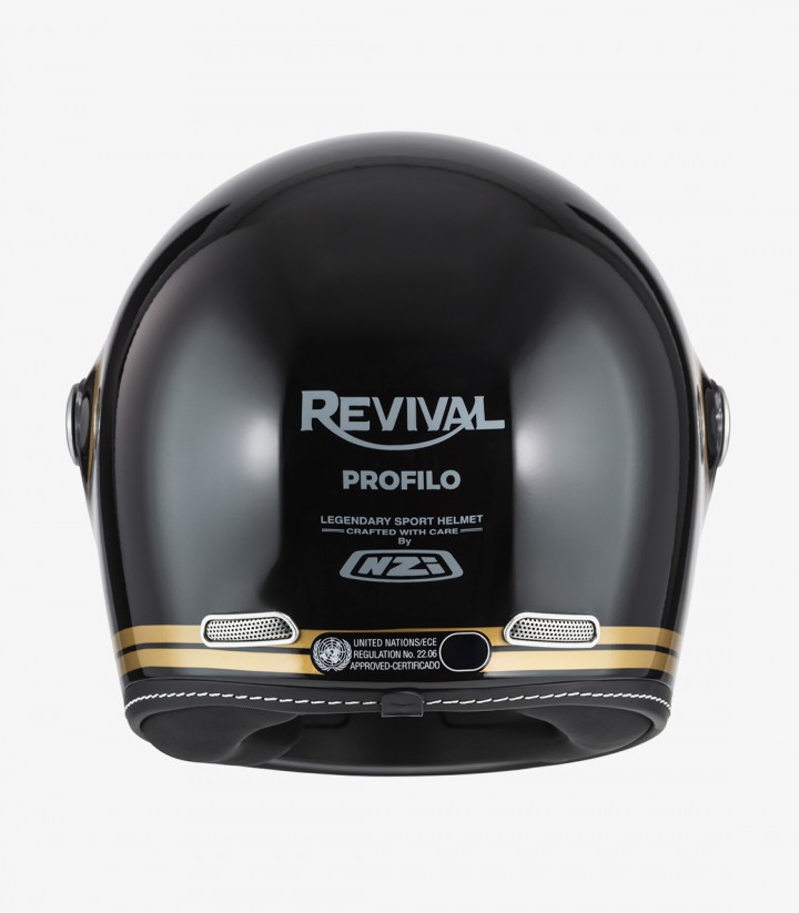 NZI Revival Black & Gold Full Face Helmet 150346A018