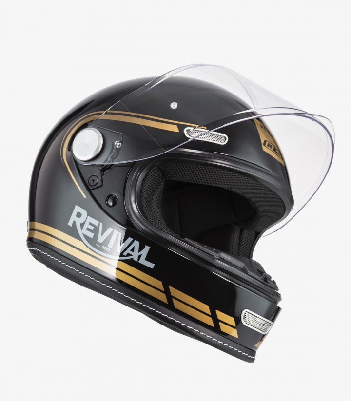 Casco Integral NZI Revival Negro y Dorado 150346A018