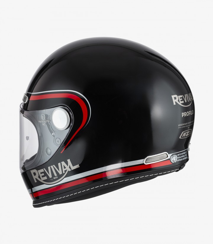 Integralhelm NZI Revival Schwarz und Rot