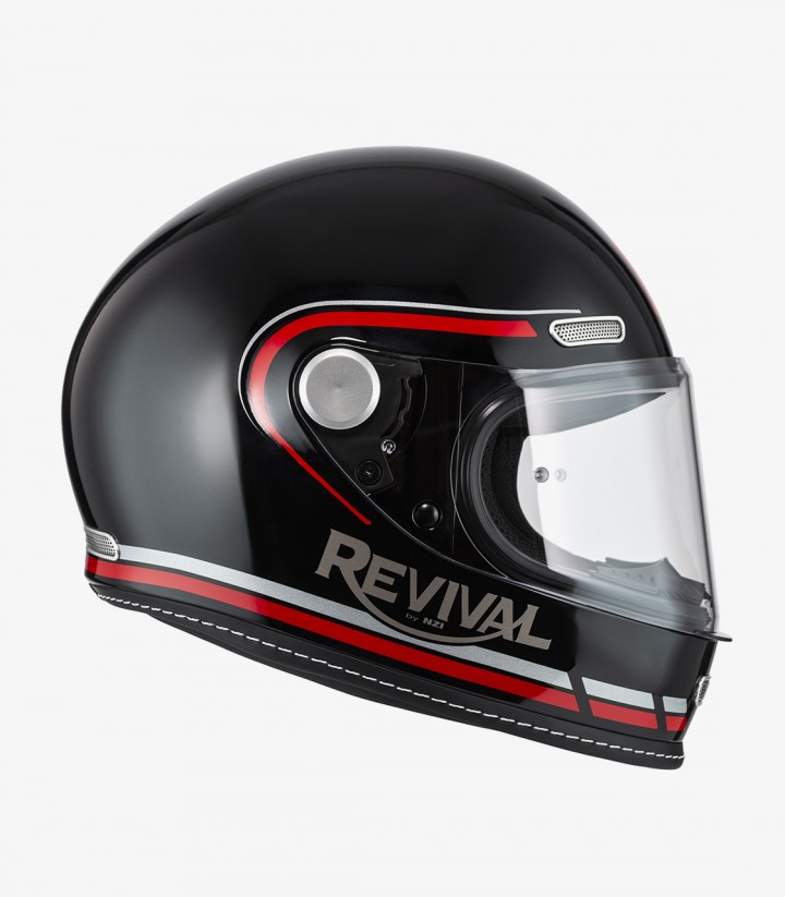 Integralhelm NZI Revival Schwarz und Rot
