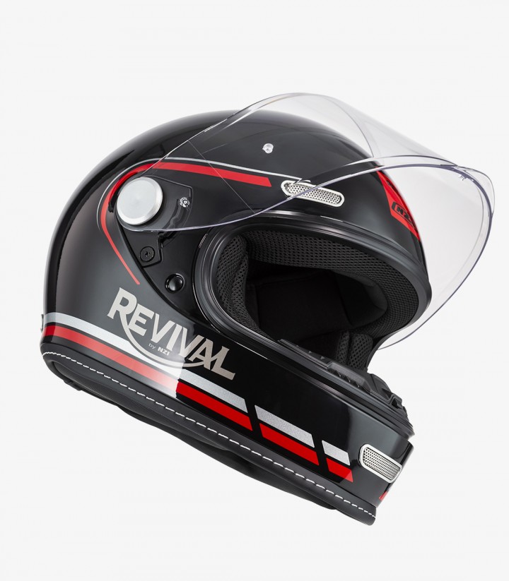 Integralhelm NZI Revival Schwarz und Rot