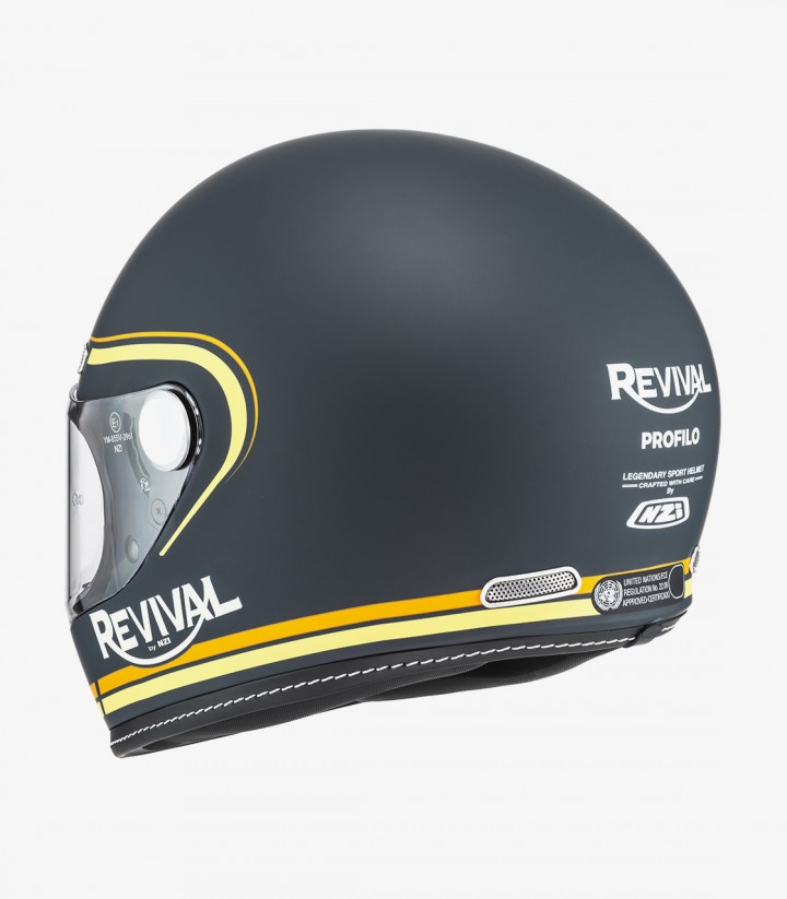 Integralhelm NZI Revival Dunkelblau und Orange matt