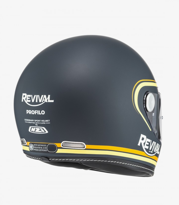 Integralhelm NZI Revival Dunkelblau und Orange matt
