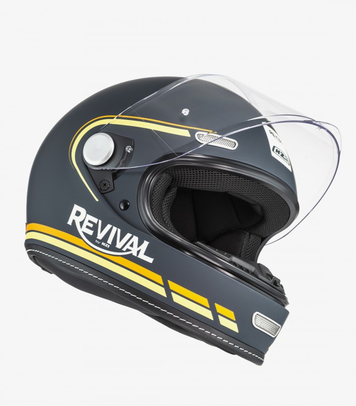 NZI Revival Dark Blue & Matte Orange Full Face Helmet
