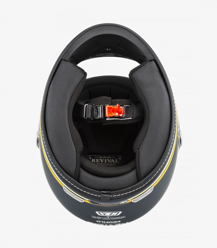 Casco Integral NZI Revival Azul Oscuro y Naranja Mate