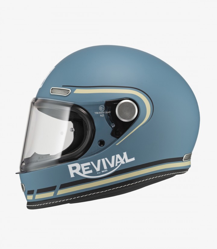 Integralhelm NZI Revival Blau und Schwarz matt