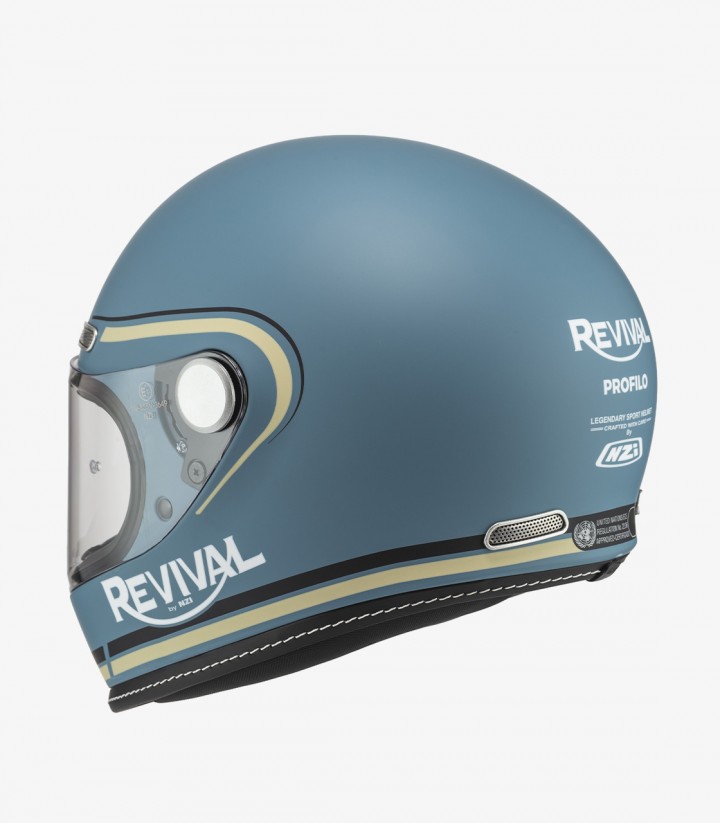 Casco Integral NZI Revival Azul y Negro Mate