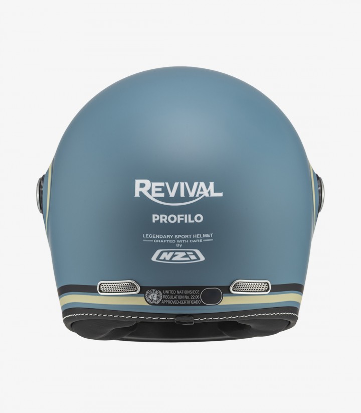 Casco Integral NZI Revival Azul y Negro Mate