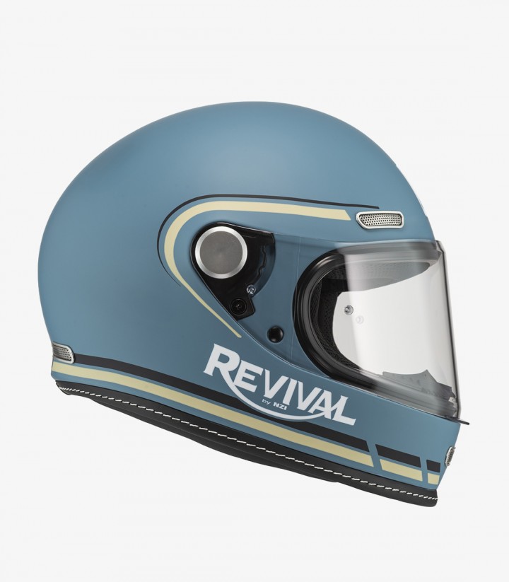 Casco Integral NZI Revival Azul y Negro Mate