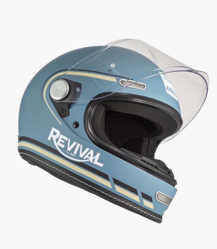 Casco Integral NZI Revival Azul y Negro Mate