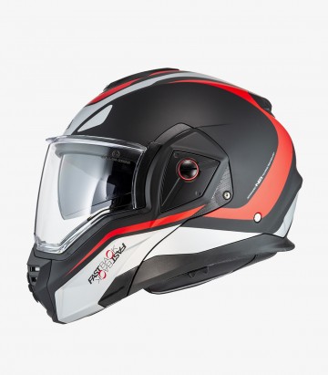 Casco Modular NZI Fastback Duo Summum Negro y Rojo Mate