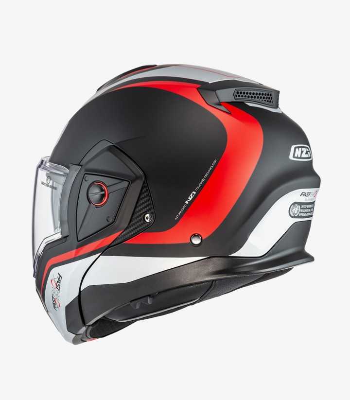 NZI Fastback Duo Summum Black & Matte Red Modular Helmet