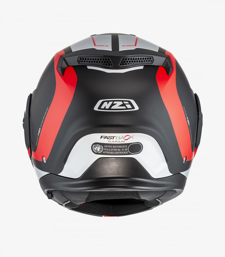 Casco Modular NZI Fastback Duo Summum Negro y Rojo Mate