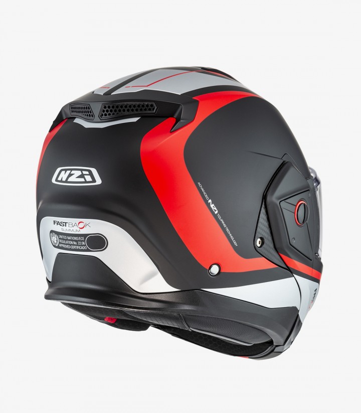 Casco Modular NZI Fastback Duo Summum Negro y Rojo Mate