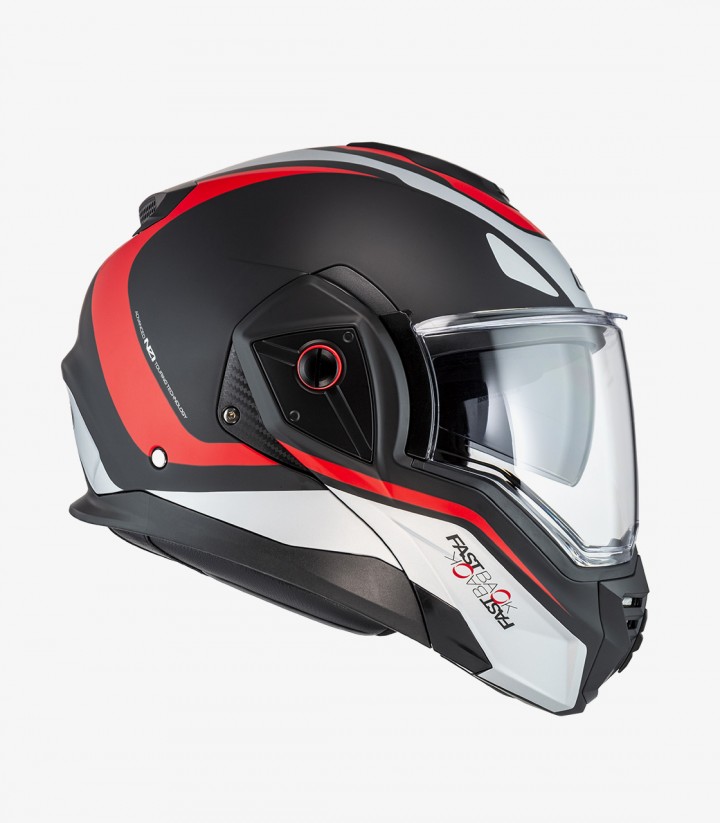 Casco Modular NZI Fastback Duo Summum Negro y Rojo Mate