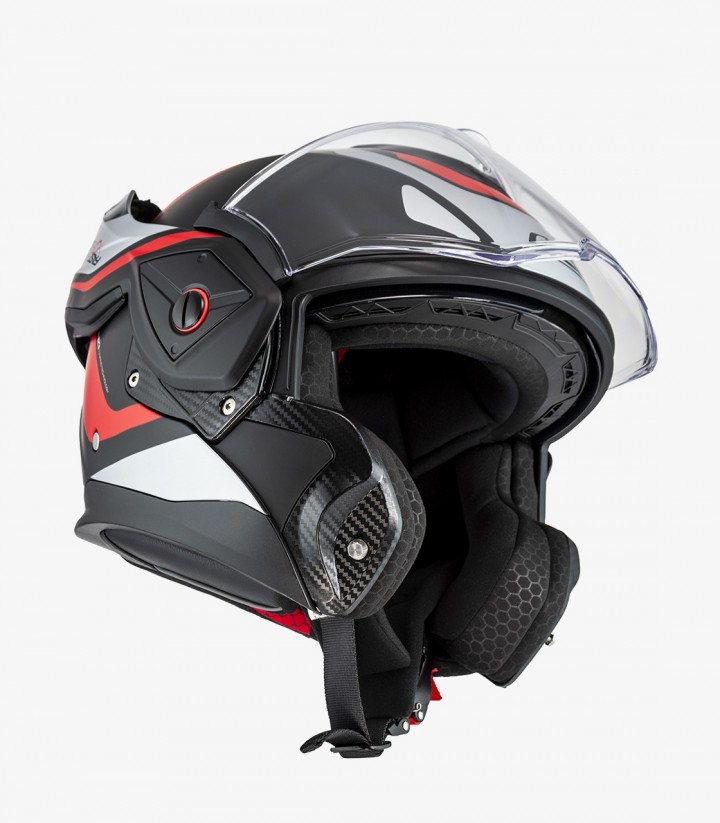 Klapphelm NZI Fastback Duo Summum Schwarz und Mattrot