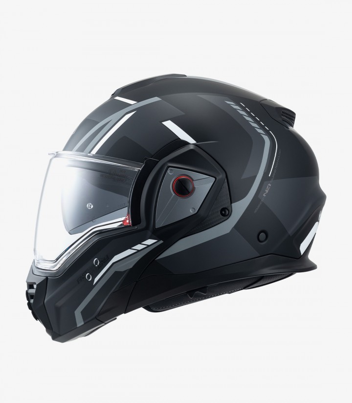 Klapphelm NZI Fastback Duo Shadow Schwarz, Anthrazit und Mattsilber