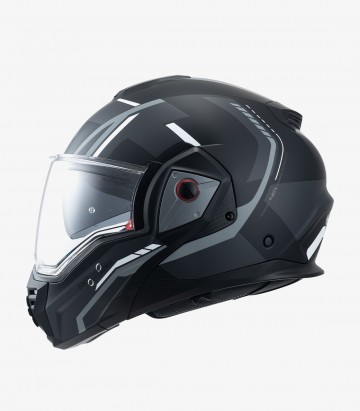 Klapphelm NZI Fastback Duo Shadow Schwarz, Anthrazit und Mattsilber