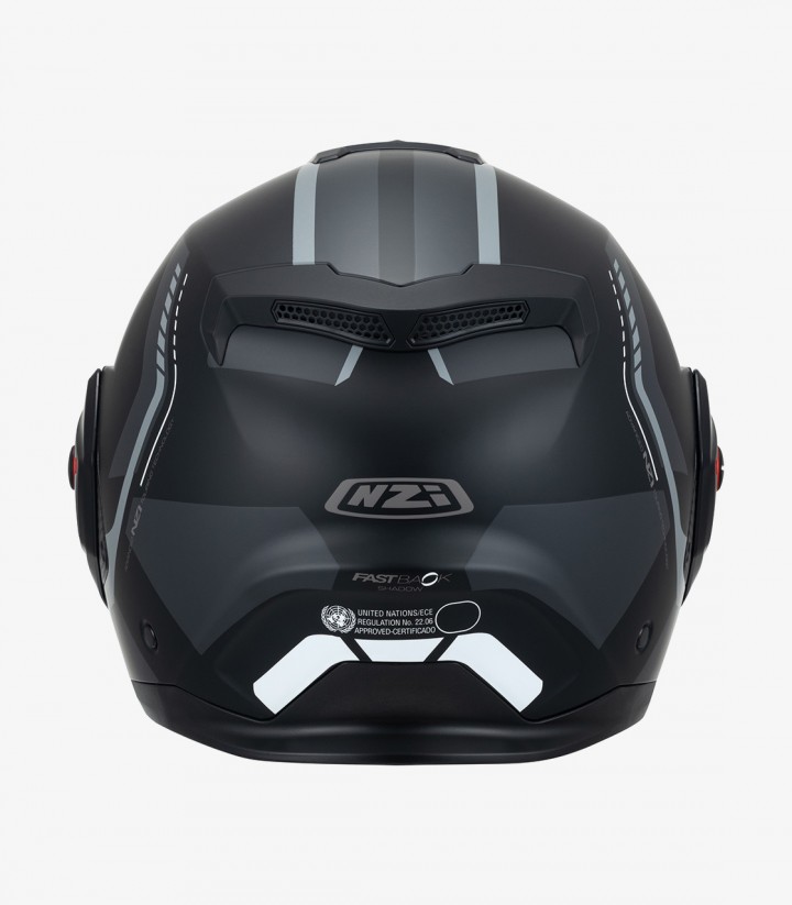 Klapphelm NZI Fastback Duo Shadow Schwarz, Anthrazit und Mattsilber