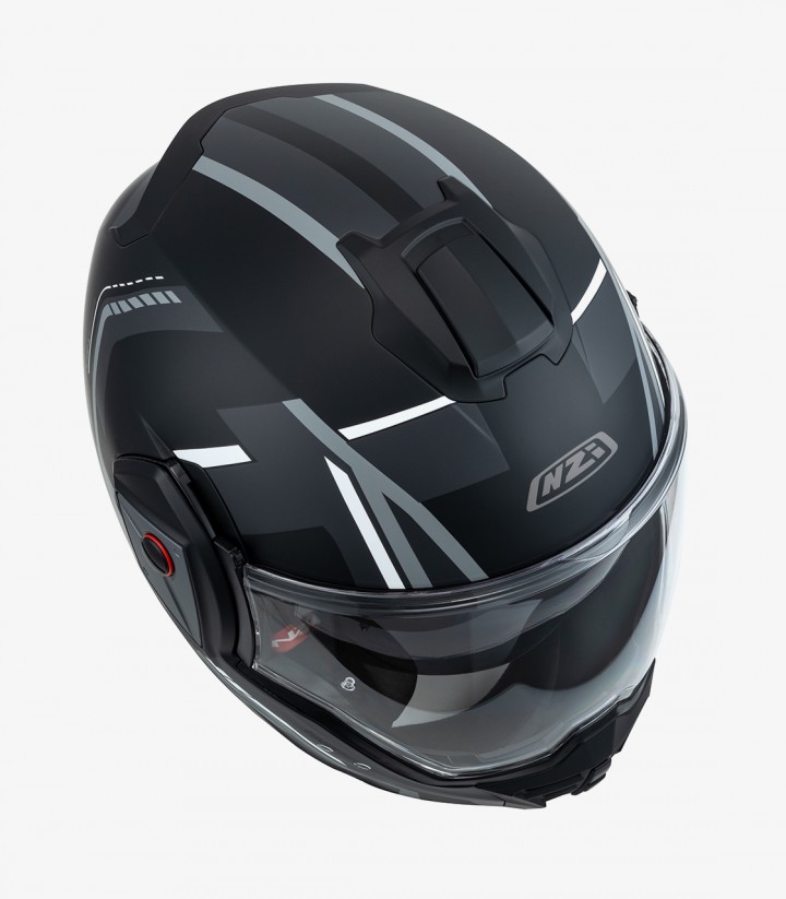 Klapphelm NZI Fastback Duo Shadow Schwarz, Anthrazit und Mattsilber