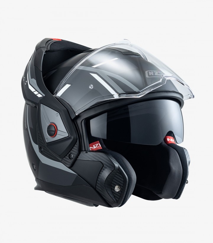 NZI Fastback Duo Shadow Black, Anthracite and Matte Silver Modular Helmet