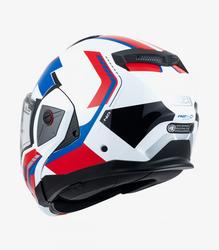 Casco Modular NZI Fastback Duo Shadow Blanco, Rojo y Azul