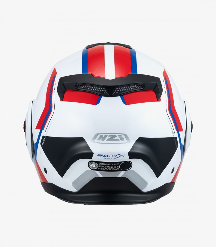 Casco Modular NZI Fastback Duo Shadow Blanco, Rojo y Azul
