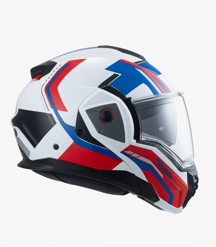 Casco Modular NZI Fastback Duo Shadow Blanco, Rojo y Azul