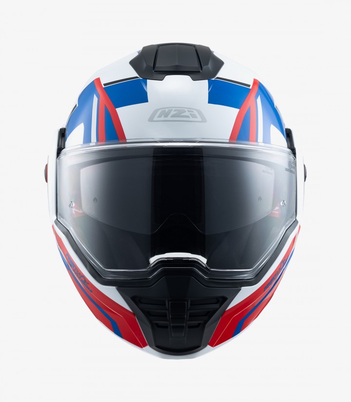 Klapphelm NZI Fastback Duo Shadow Weiß, Rot und Blau