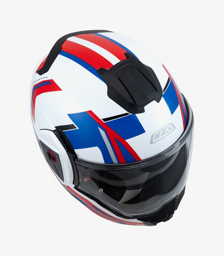 Casco Modular NZI Fastback Duo Shadow Blanco, Rojo y Azul