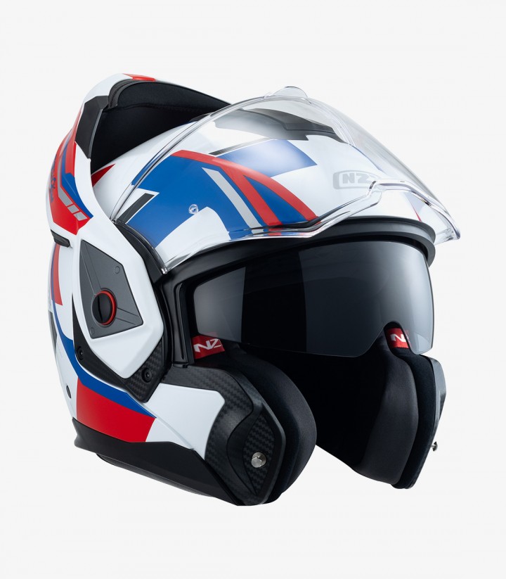 Casco Modular NZI Fastback Duo Shadow Blanco, Rojo y Azul