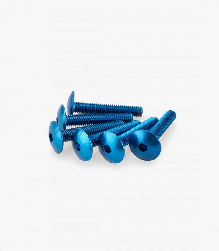 Blister mit 6 Linsenkopfschrauben M6x30 mm in Blau Puig 3995A