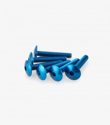 Puig 6 M6x30mm Domed Screws in Blue 3995A