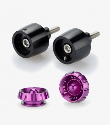 Puig Thruster 20442N+9420L Bar Ends in Purple for Kawasaki Ninja 650, Z650, Ninja 7 Hybrid