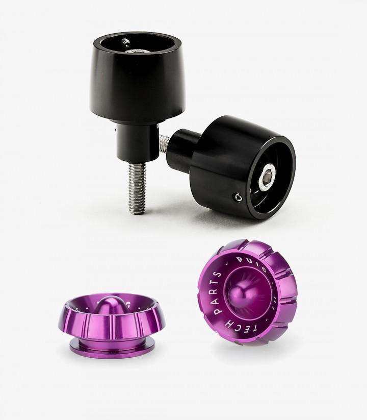 Contrapesos Thruster 9877N+9420L Puig color Lila para Kawasaki Ninja 650, Ninja H2 SX, Versys-X 300, Z650