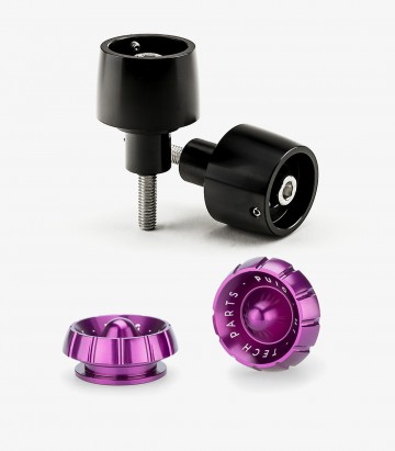 Contrapesos Thruster 9877N+9420L Puig color Lila para Kawasaki Ninja 650, Ninja H2 SX, Versys-X 300, Z650