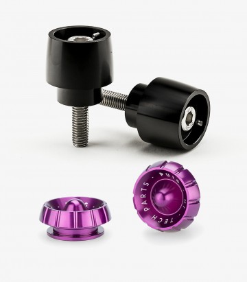 Puig Thruster 9875N+9420L Bar Ends in Purple for Yamaha MT-09 Tracer (15-17)