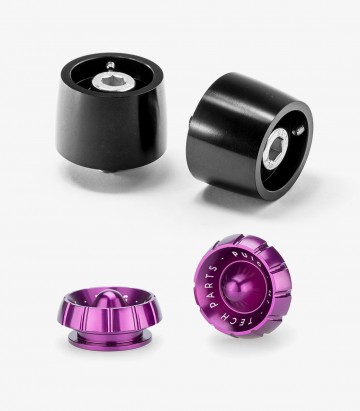 Contrapesos Thruster 9409N+9420L Puig color Lila para Kawasaki ER-6, Ninja, Versys, Vulcan S y otros modelos
