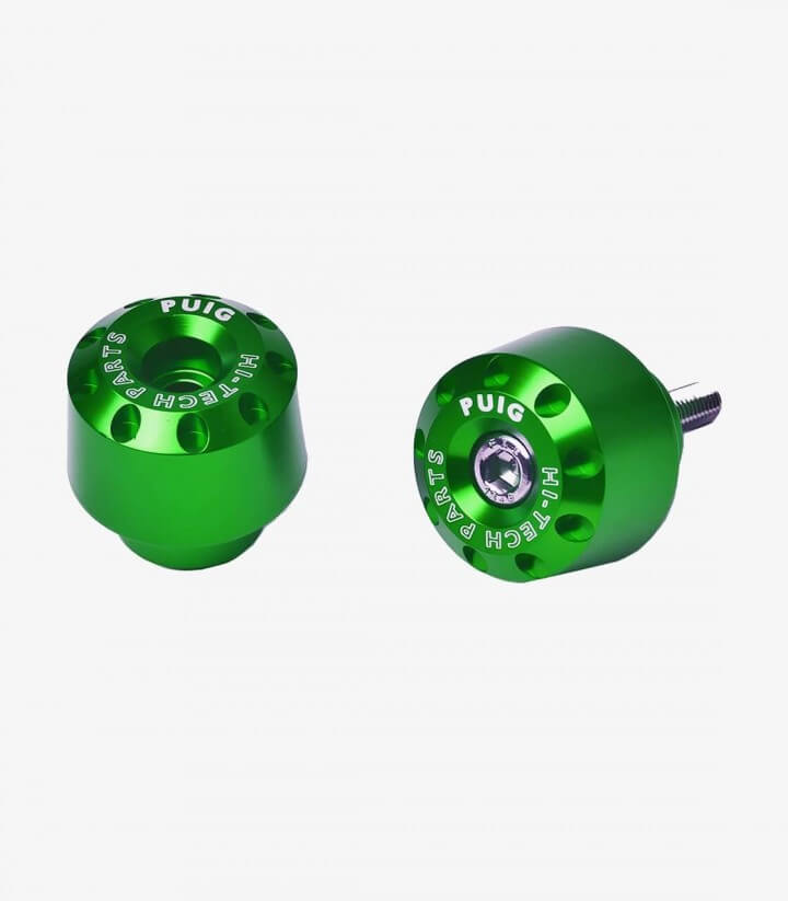 Contrapesos Cortos Puig color Verde para Kawasaki Ninja 650, Ninja H2 SX, Versys-X 300, Z650