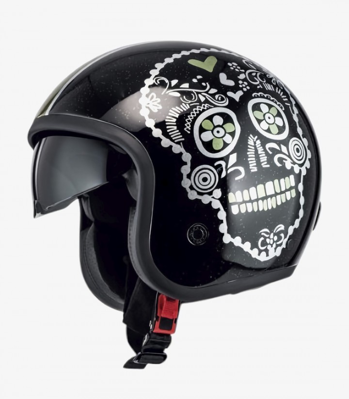 Casco Jet NZI Hopper Viva Negro y Blanco