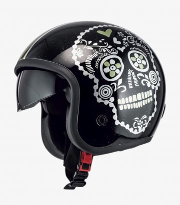 Casco Jet NZI Hopper Viva Negro y Blanco